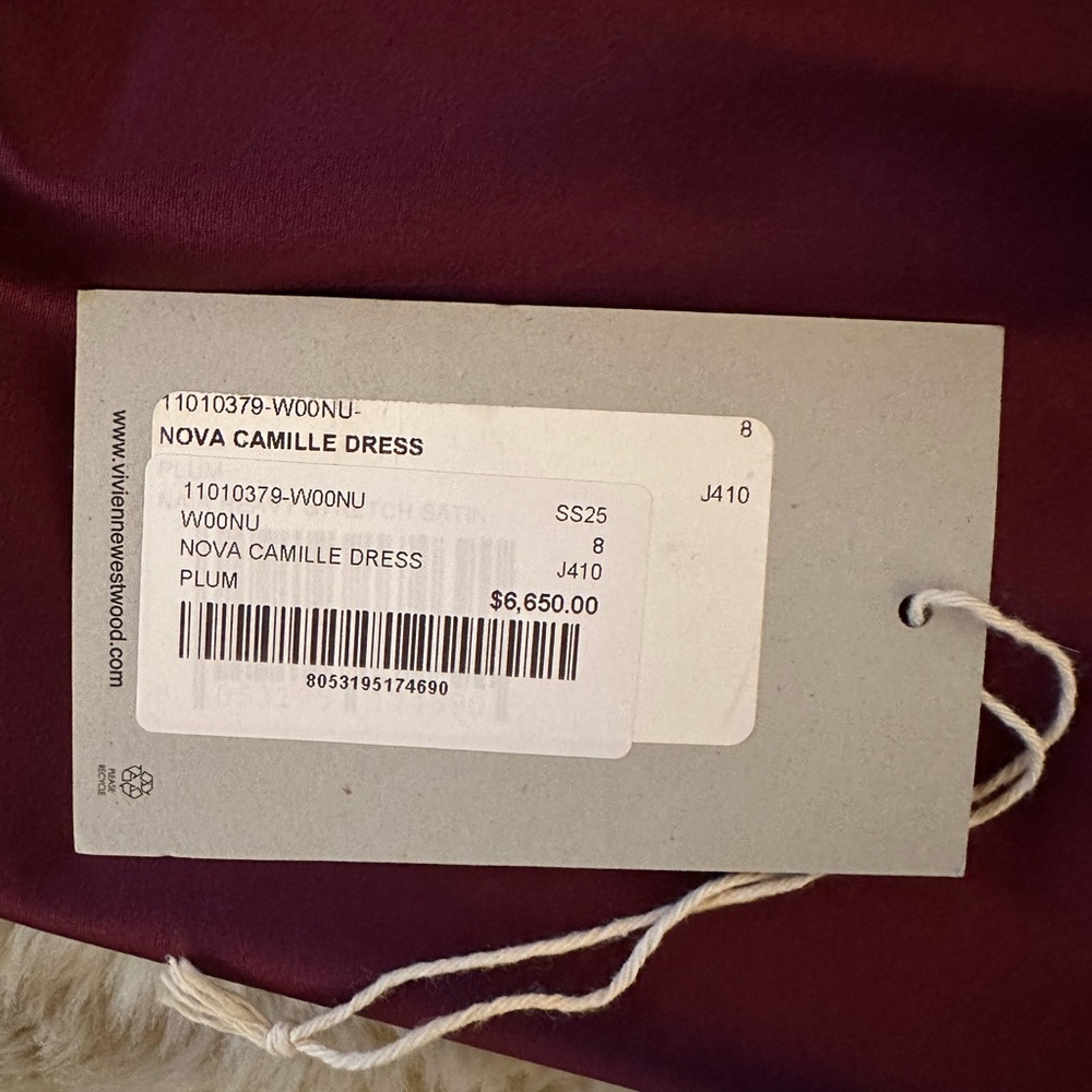 Vivienne Westwood Off-Shoulder Plum Satin Evening Gown - Picture 9 of 14